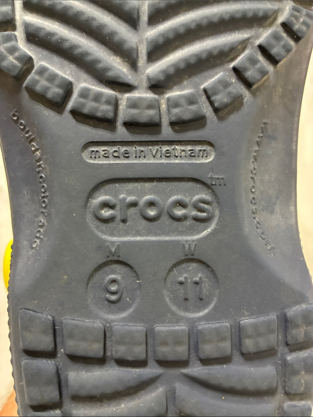 Unisex Crocs Classic Sport Clog (Navy/White/Yellow) - Picture 10 of 12